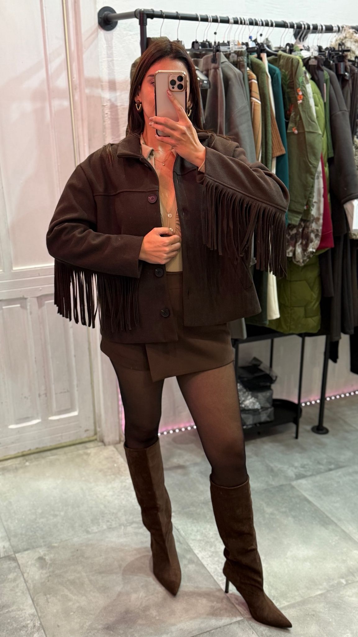 Giacca e a frange (taglia unica )