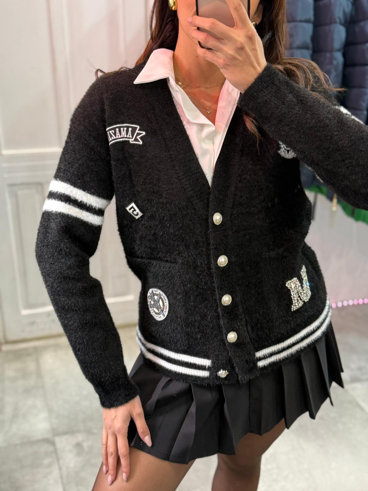 Maglia cardigan con tasche