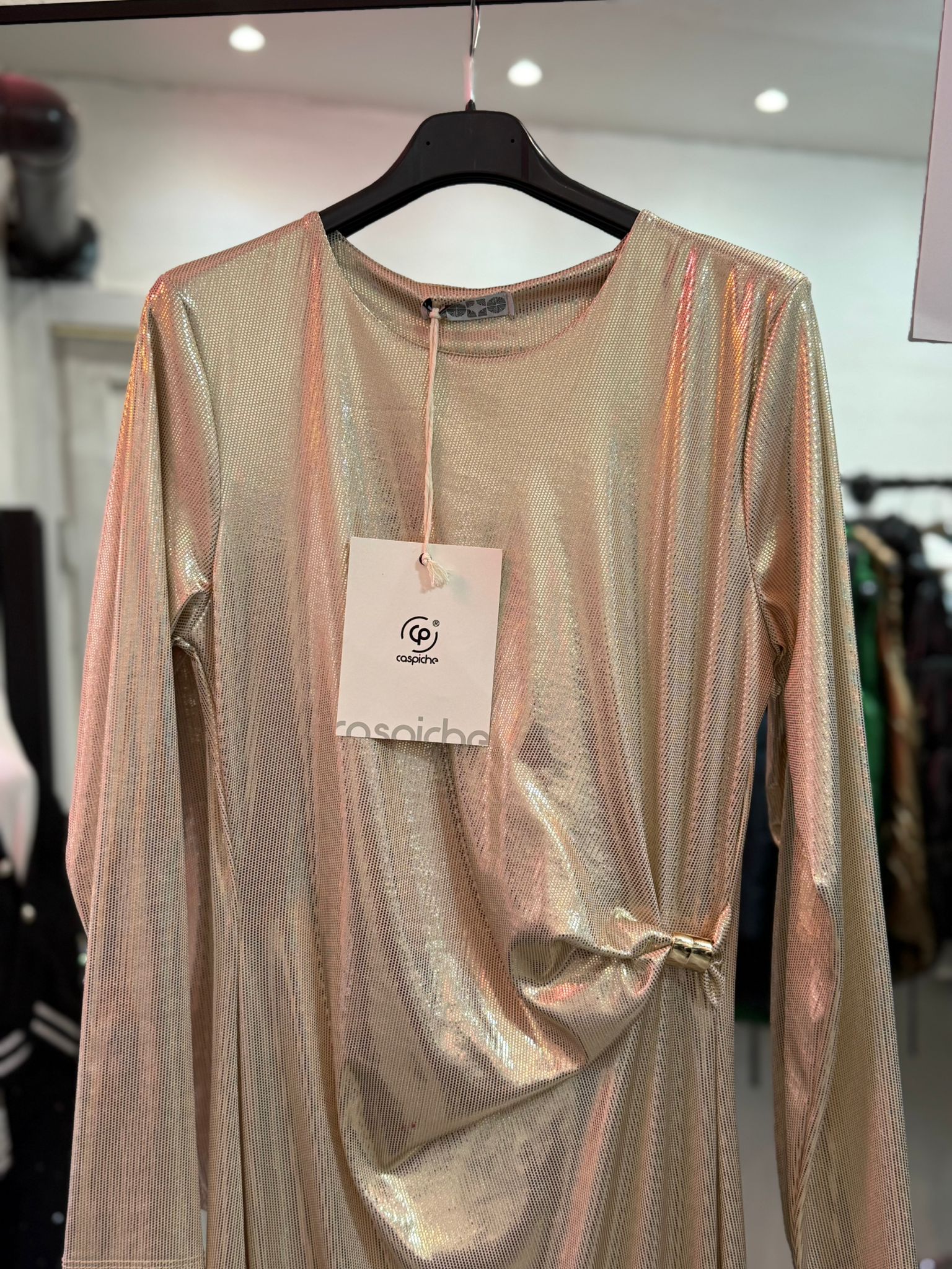 Vestito lungo con dettagli a nodo sul fianco fianco e spacco laterale e (taglia unica )