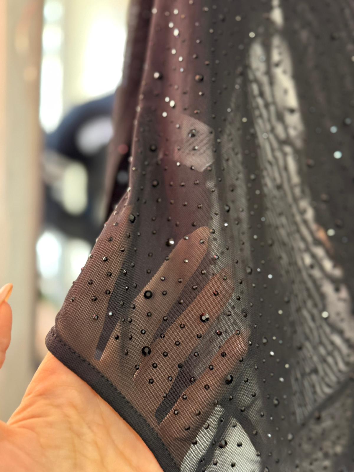 Body trasparente con strass